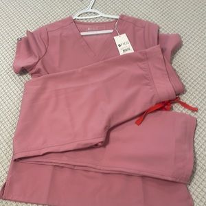 NWT sm Catarina chalk pink scrubs/NWOT Livingston bottoms